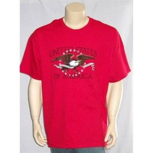 United States of America T SHIRT Mens Size XXL Red Patriotic Eagle Cotton